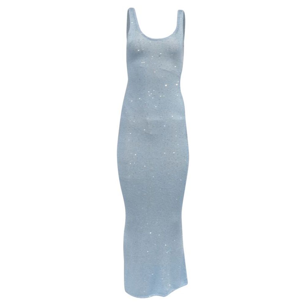 Asta Resort Ana Sequined Maxi Dress in Blue Polyester